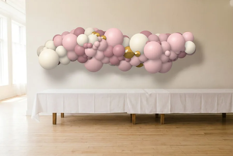 The garland in dusty rose